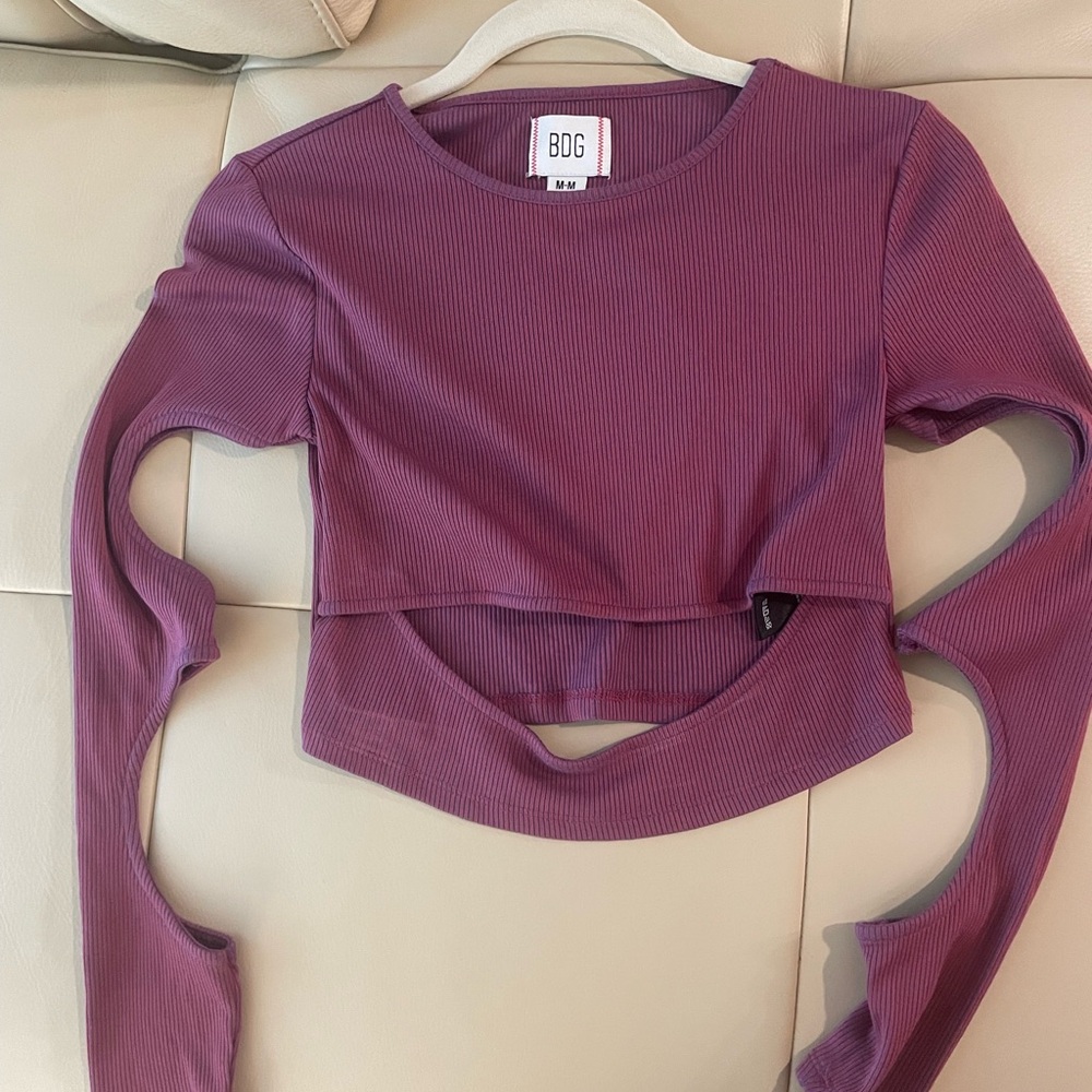 BDG Purple Crop Cut-Out Top